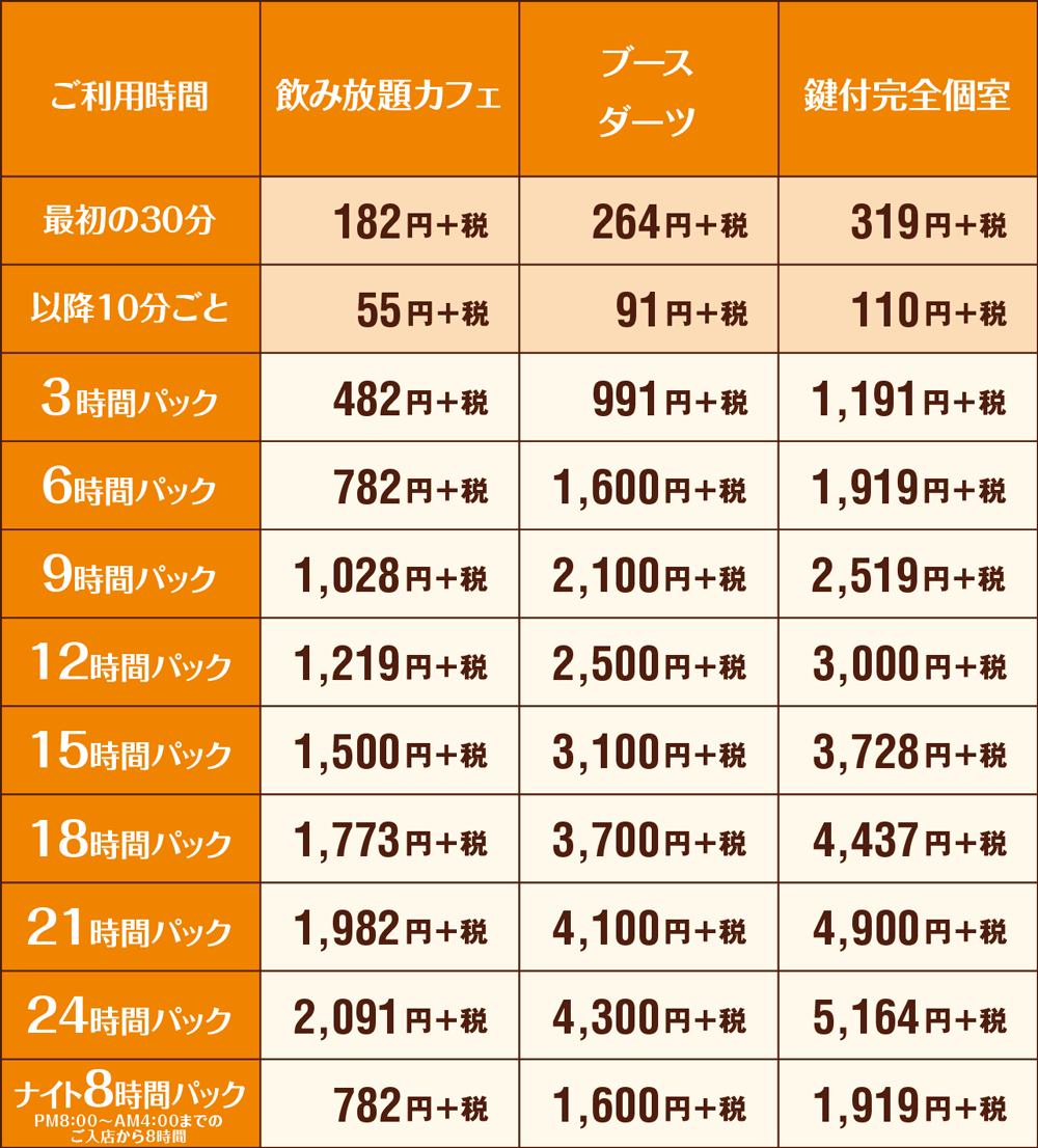 快活club 岡崎大樹寺店のご案内 店舗検索 料金