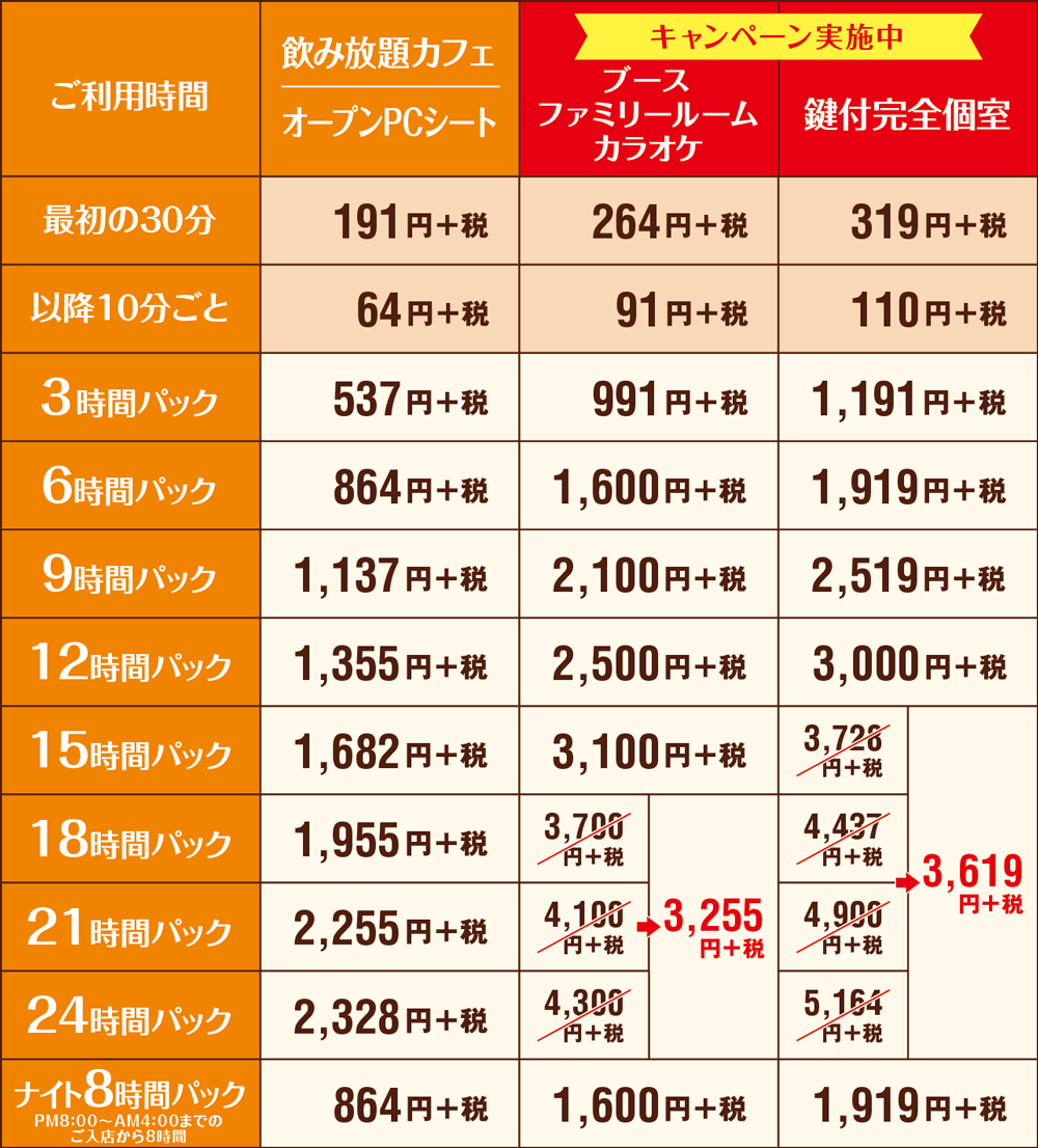 快活club 西院駅前店のご案内 店舗検索 料金