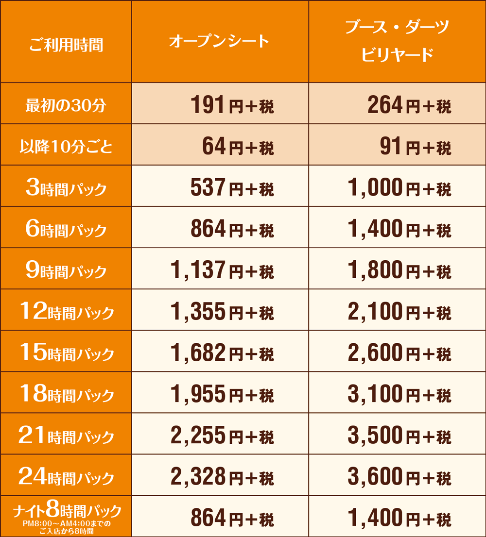 快活club 京都桂店のご案内 店舗検索 料金